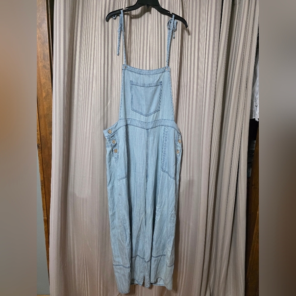 Oddi Pants - Light Blue Wide Leg Jumpsuit